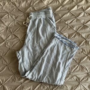 Blue and White Striped Aerie Pants